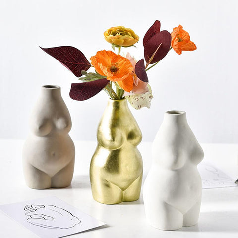 Female Body Art Ceramic Home Tabletop Decoration Plants Flower Pot Vase Planter Female Body Design Vases Home Decoration